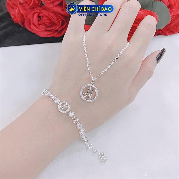 Dây chuyền bạc nữ Mặt chữ cách điệu theo tên bạc S925 thời trang phụ kiện trang sức nữ Viễn Chí Bảo M400034 D400143x