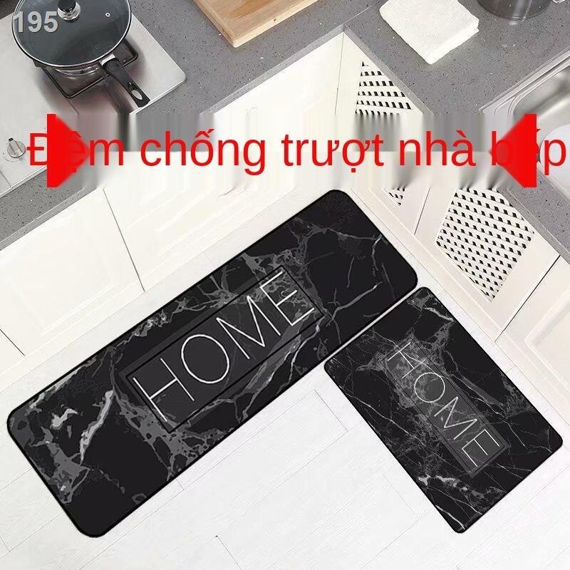 Thảm trải sàn nhà bếp, dải dài, hoạt hình đơn giản dễ thương, bếp thấm nước và dầu, cửa ra vào chống bụi bẩn trơn t