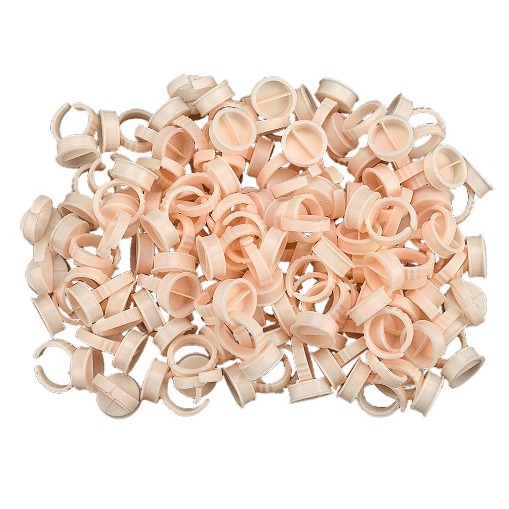 100PCS Silicone Pigment Rings Tattoo Ink Cups Makeup Ring Glue Holder Soft L