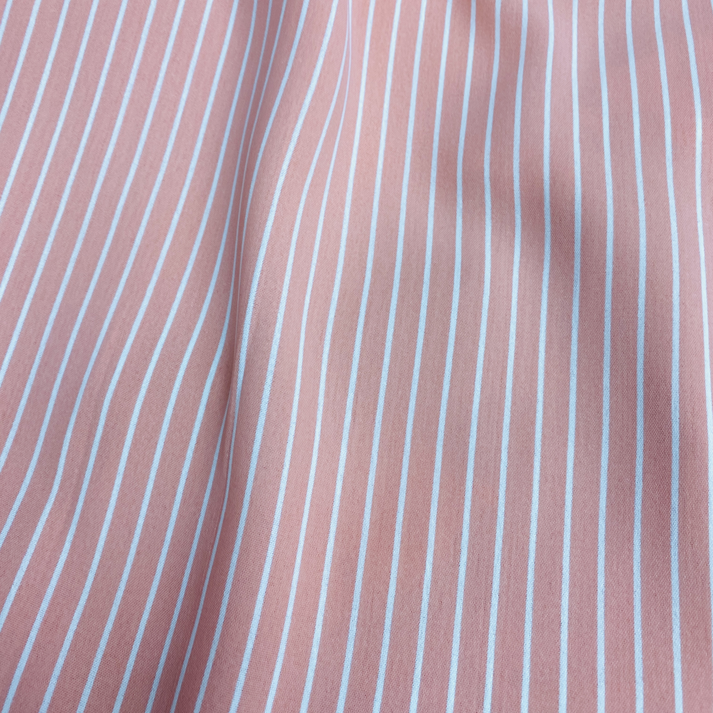Vải đũi sọc trắng nền hồng may áo đầm bộ MS9112