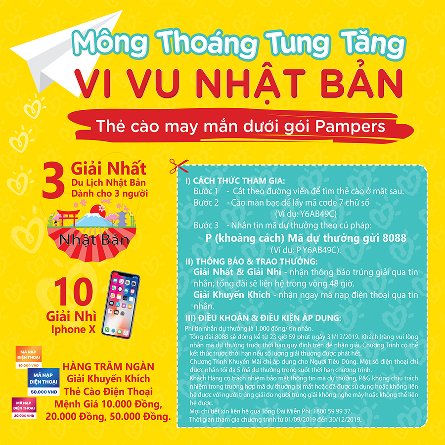 Combo 3 gói tã quần Pampers M60