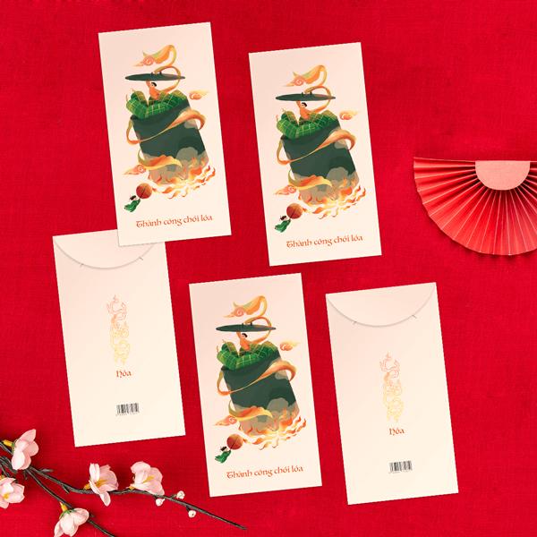 Bộ 5 Bao Lì Xì Ngũ Hành Nghinh Xuân - Hoả - Sdstationery
