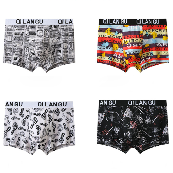 Quần Lót, Sịp Boxer Mùa Hè Vải Bằng Lụa Cao Cấp, Quần Sịp Boxer Nam Họa Tiết Độc Đáo Co Giãn 4 Chiều