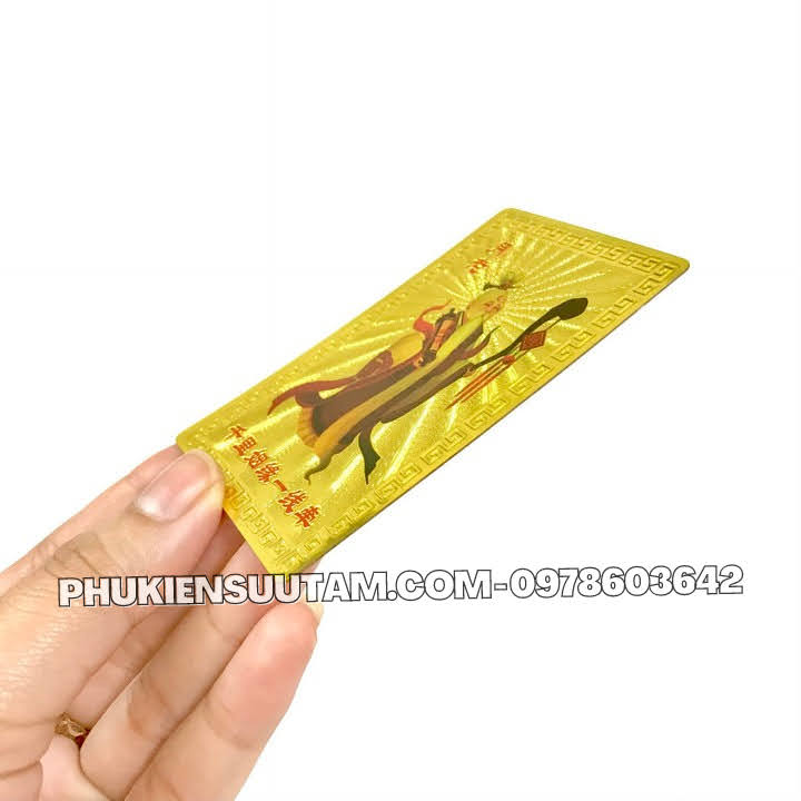 Thẻ Kim Bài Nguyệt Lão Cầu Tình Duyên, Gia Đạo, kích thước: 8.3cmx5.3cmx0.2cm, màu: vàng - SP005729