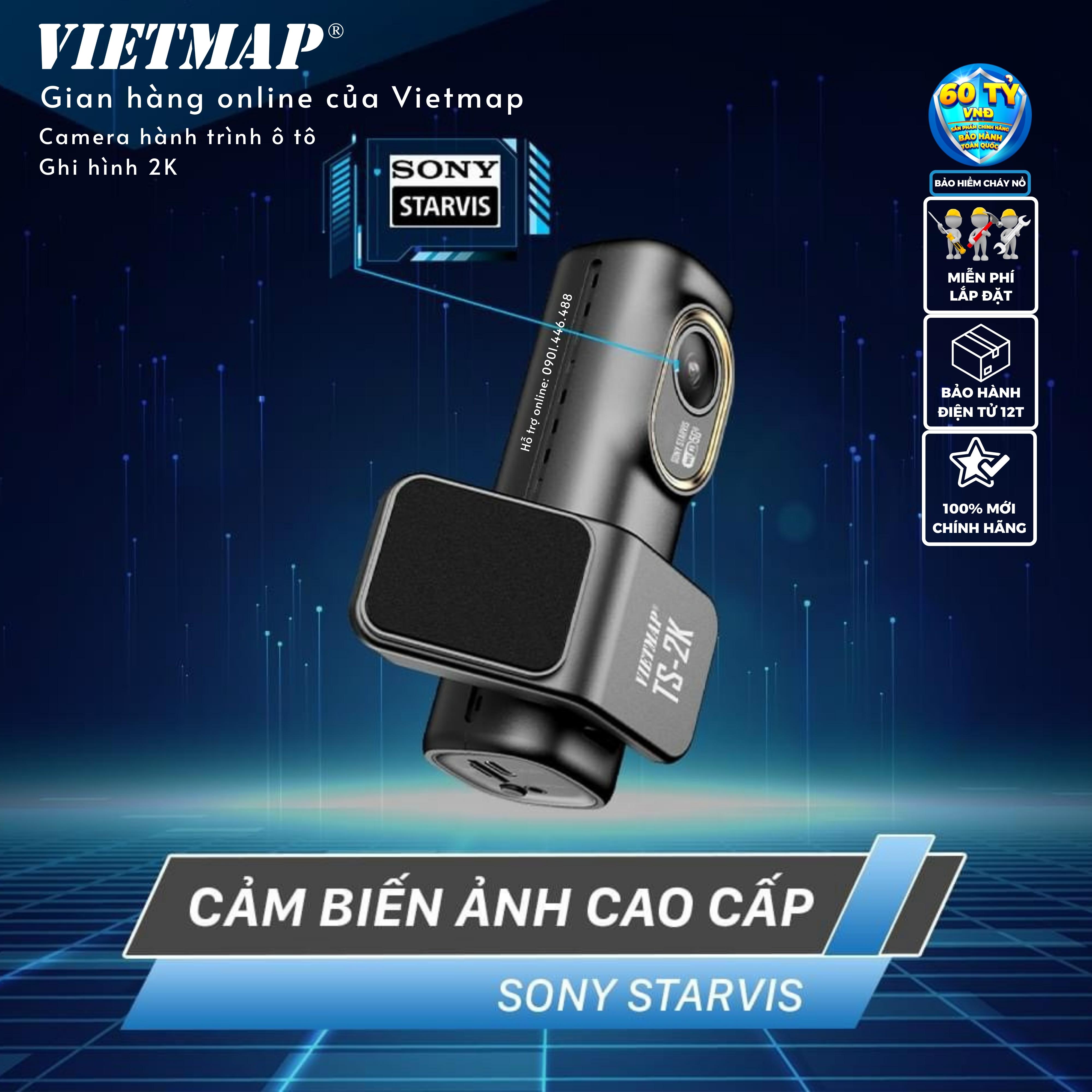 Vietmap TS-2K - Camera hành trình Cảnh báo biển báo dành cho ô tô  / Camera giao thông bằng giọng nói - Hàng Chính Hãng