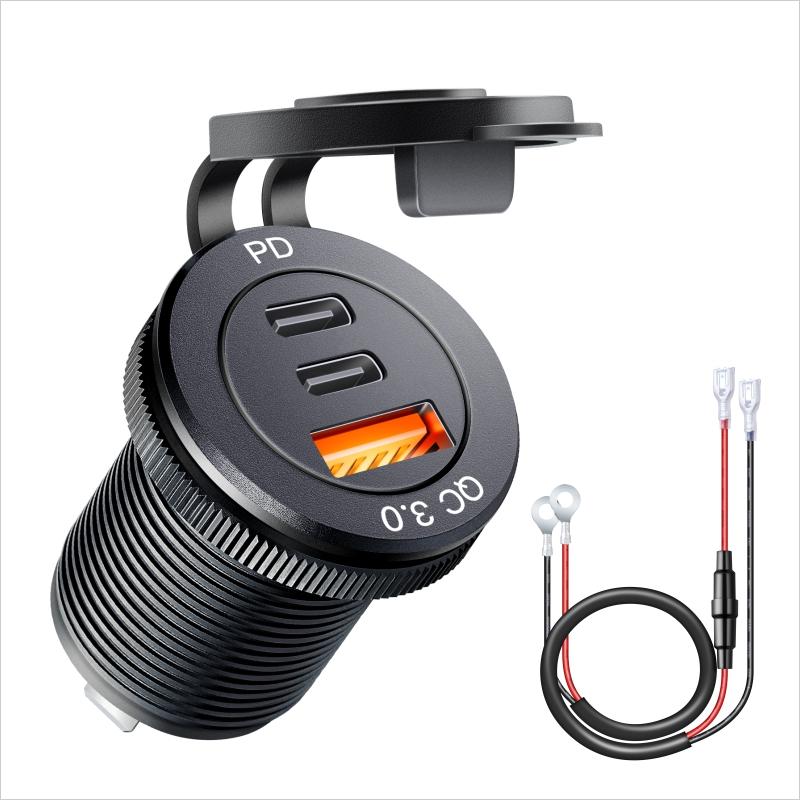 PD Typec và QC3.0 USB C Outlet Bộ điều hợp không thấm nước tích hợp xe hơi USB Bộ sạc 12 V/24V cho thuyền biển Motorc