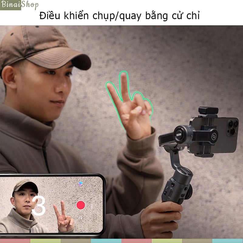 Zhiyun Smooth 5 - Gimbal Chống Rung Dành Cho Smartphone, Tải Trọng 300g, Nhận Diện Khuôn Mặt, Điều Khiển Bằng Cử Chỉ- Hàng chính hãng