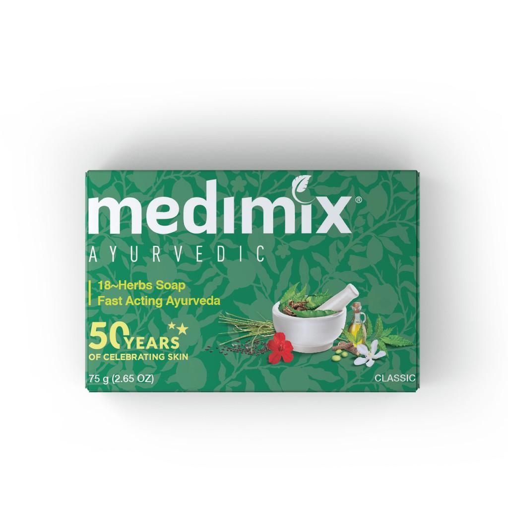 Combo Xà phòng Medimix 18 Loại Thảo Dược - Nghệ Và Dầu Argan - Đàn Hương - Kumkumadi Nghệ Tây - Cỏ Hương Bài 125g/bánh