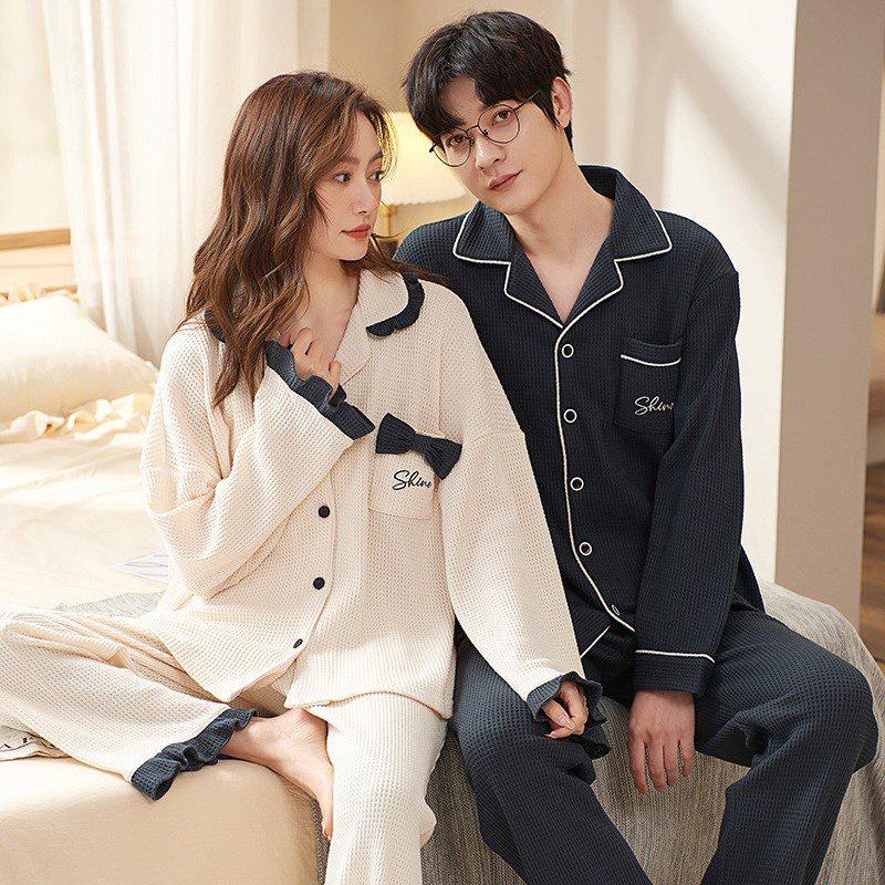 Bộ Ngủ Pijama Đôi Nam Nữ Chất Liệu Bông Cotton Mềm Mịn Co Giãn Hàng Cao Cấp QC