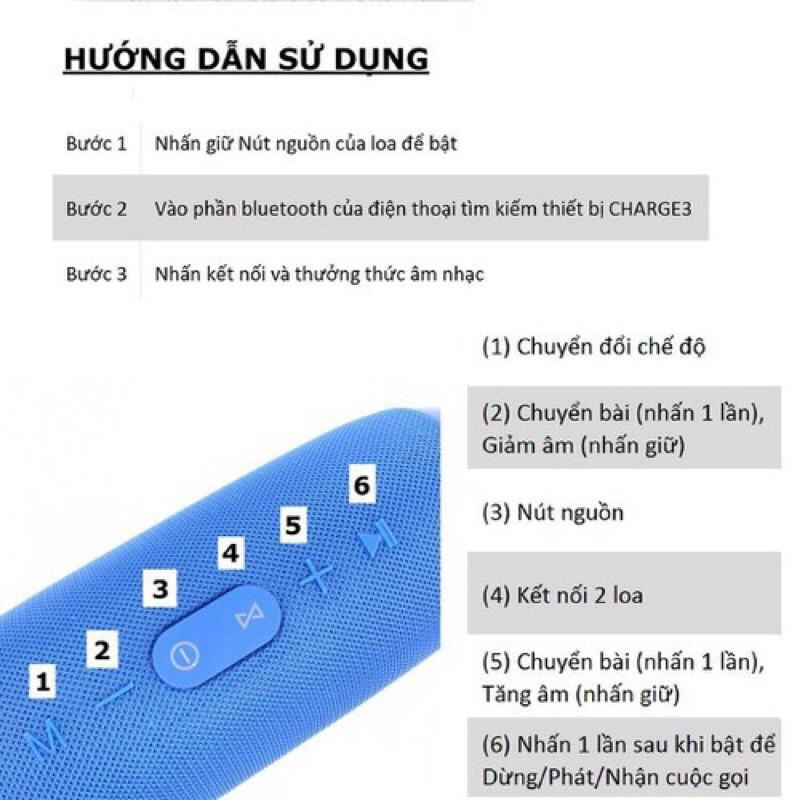 Loa Bluetooth Không Dây Charge 3 Mini Vỏ Nhôm Nghe Nhạc Hay, Âm Thanh Chất Lượng, Hỗ Trợ Cắm Thẻ Nhớ Tf, Usb