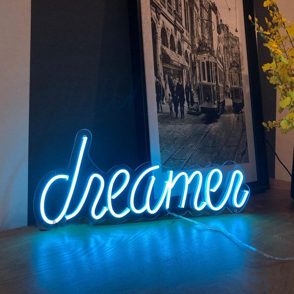 Đèn neon trang trí DREAMER - Phù hợp trang trí tường, để bàn, phụ kiện decor nhà