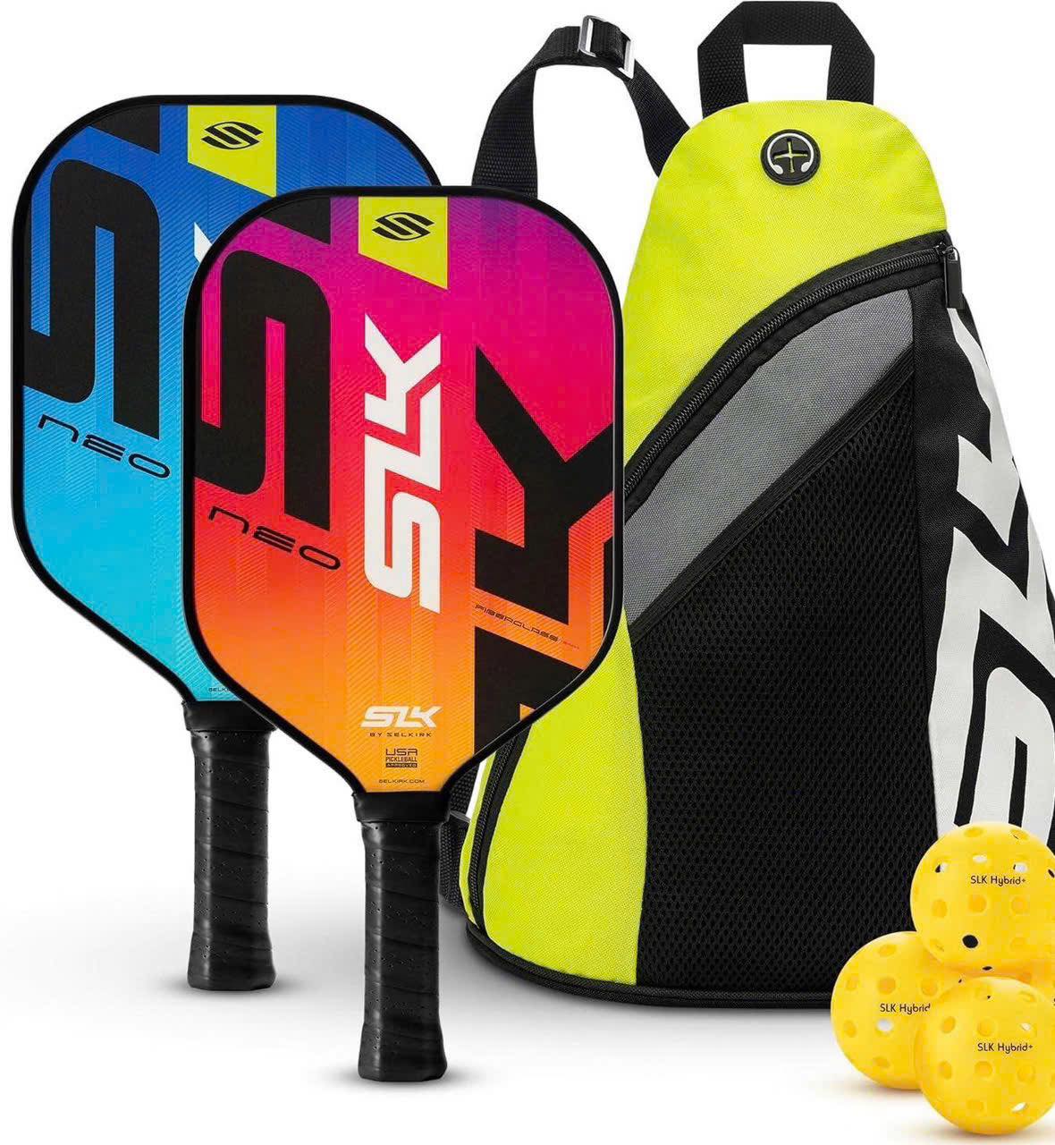 Sét vợt Pickleball 2024 SLK Neo by Selkirk (2 vợt, 1 túi đựng, 3 bóng) Hàng chính hãng