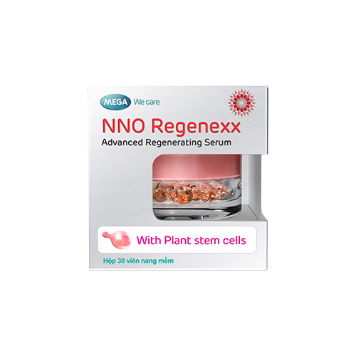 Serum mờ nếp nhăn, giúp da săn chắc - Tế bào gốc thực vật Iris &amp; Hibiscus - NNO REGENEXX Mega We Care (30 viên)