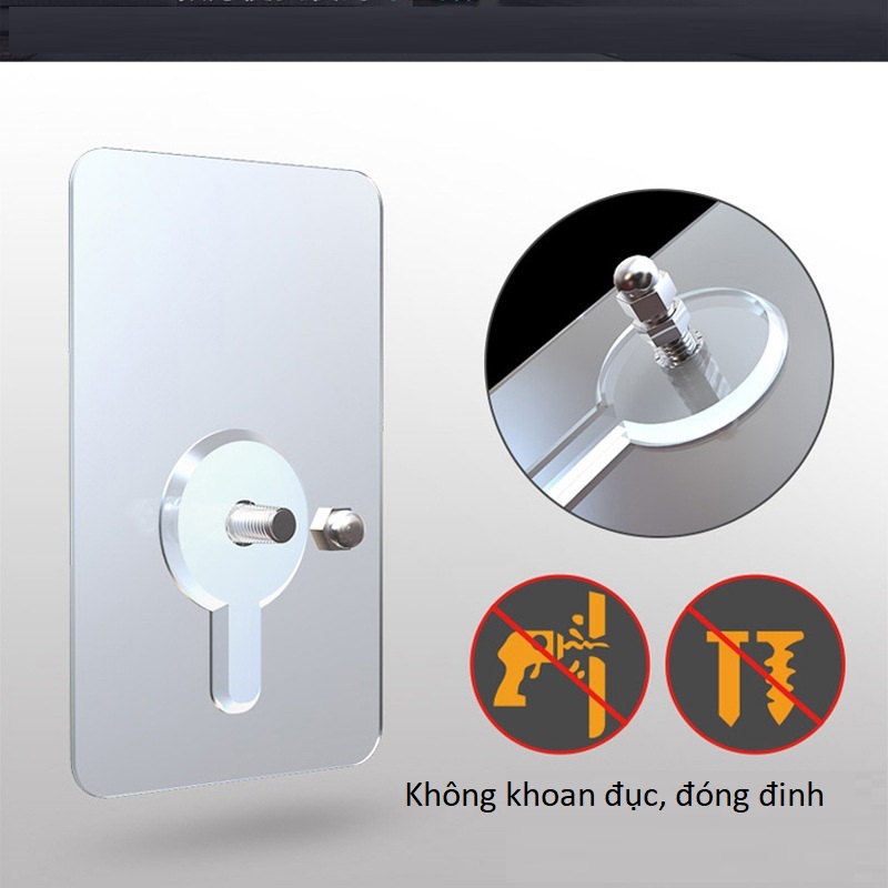 Combo 10 Miếng dán Ốc Vít OV03 cường lực giúp gắn giá kệ không cần khoan tường dài 14mm, đường kính 4mm (Bắt vít được các kệ nhà tắm, nhà bếp , Tranh, ảnh thông thường)