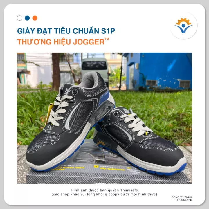 Giày bảo hộ lao động Safey Jogger Raptor S1P SRC dáng thể thao, da thật, chống đâm xuyên, thoáng khí - Thinksafe