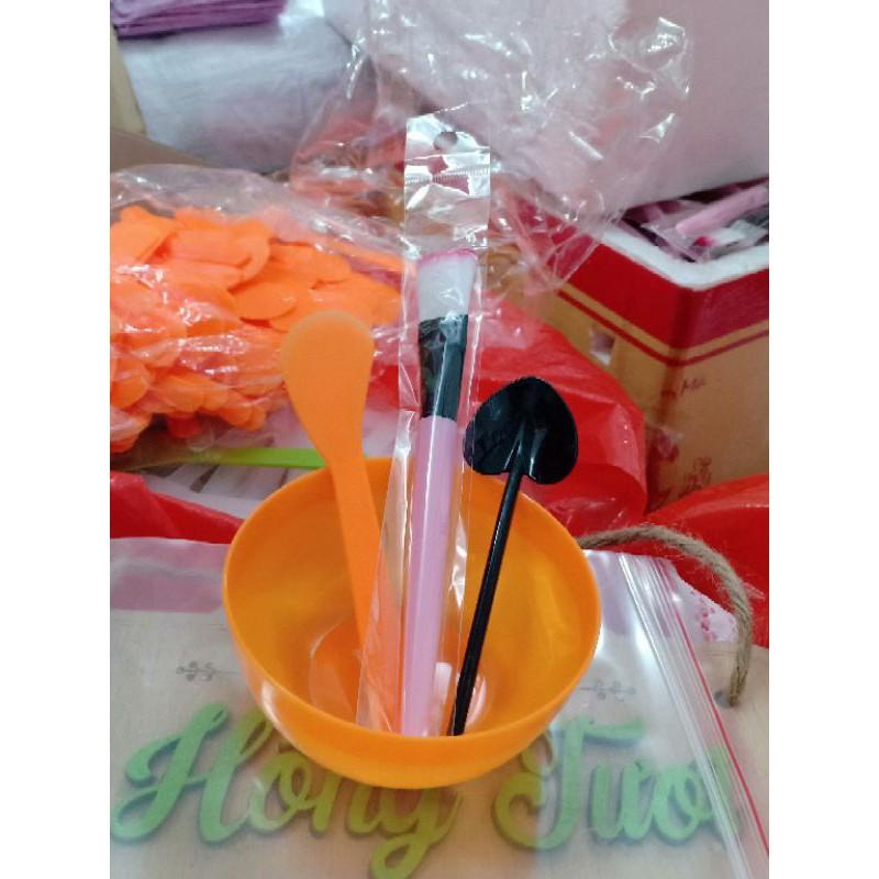 Combo 50 bộ chén pha mặt nạ (chén,  cọ,  que,  xẻng,  zip)