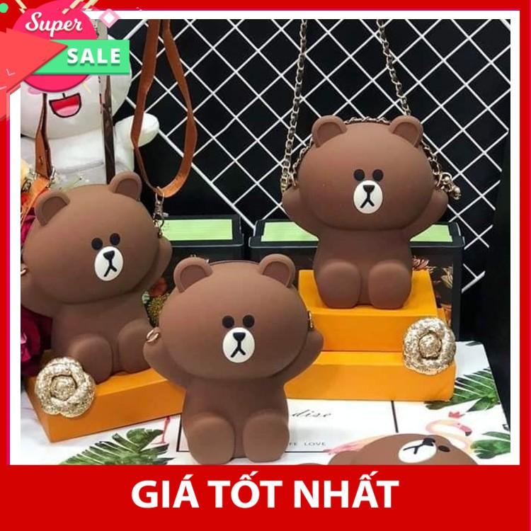 TÚI ĐEO CHÉO - BALO GẤU BROWN MỀM,MỊN,RẺ