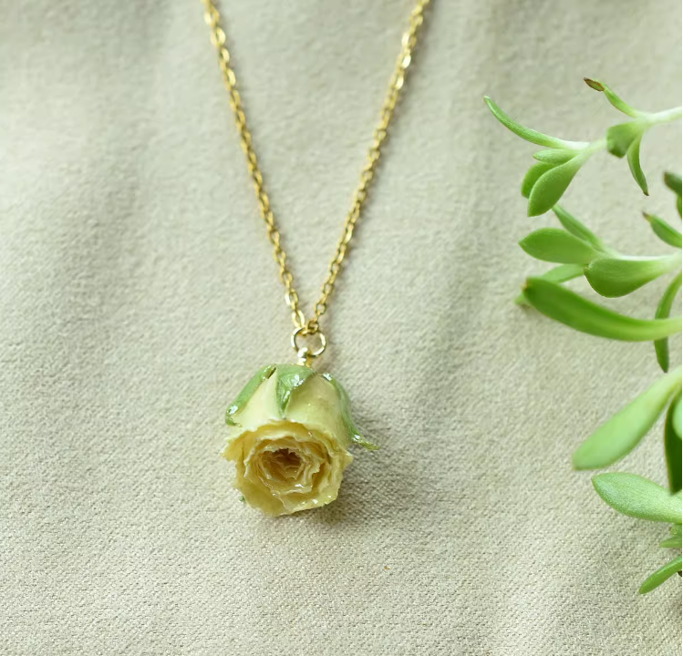 Bộ dây chuyền, móc, trâm hoa hồng phong cách lãng mạn và thanh lịch
