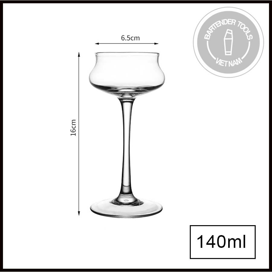 Glass cocktail - Ly cocktail thủy tinh miệng uốn (BG41)