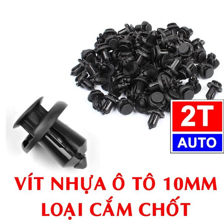 Bộ 10 đinh tán, chốt vít nở vit Nhựa 10mm Loại nẫy bấm chuyên dùng cho xe hơi ô tô:  SKU:325