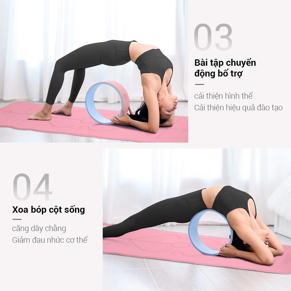 OneTwoFit Vòng Tập Yoga, Vòng Yoga Pilates Nhựa  Tập Lưng Cao Cấp Chính Hãng Yoga Wheel  tập mở lưng