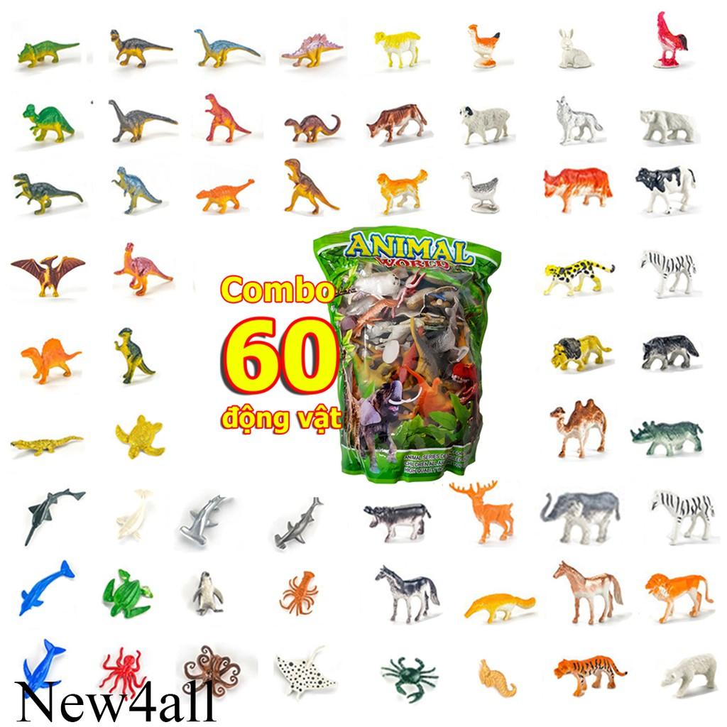 5 bộ đồ chơi mô hình 60 động vật New4all Animal World