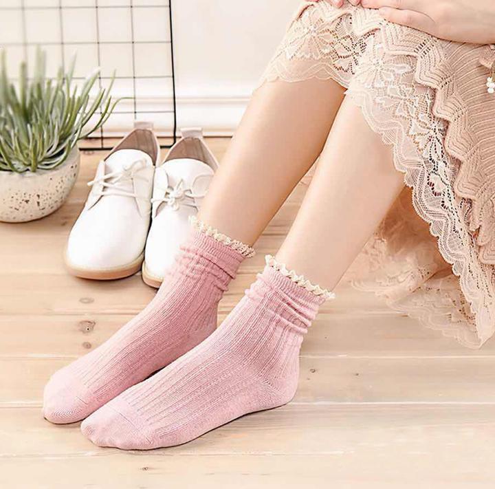 Set 5 đôi Tất Nữ xuất Nhật thấp cổ thêu ren hàng Cao Cấp
