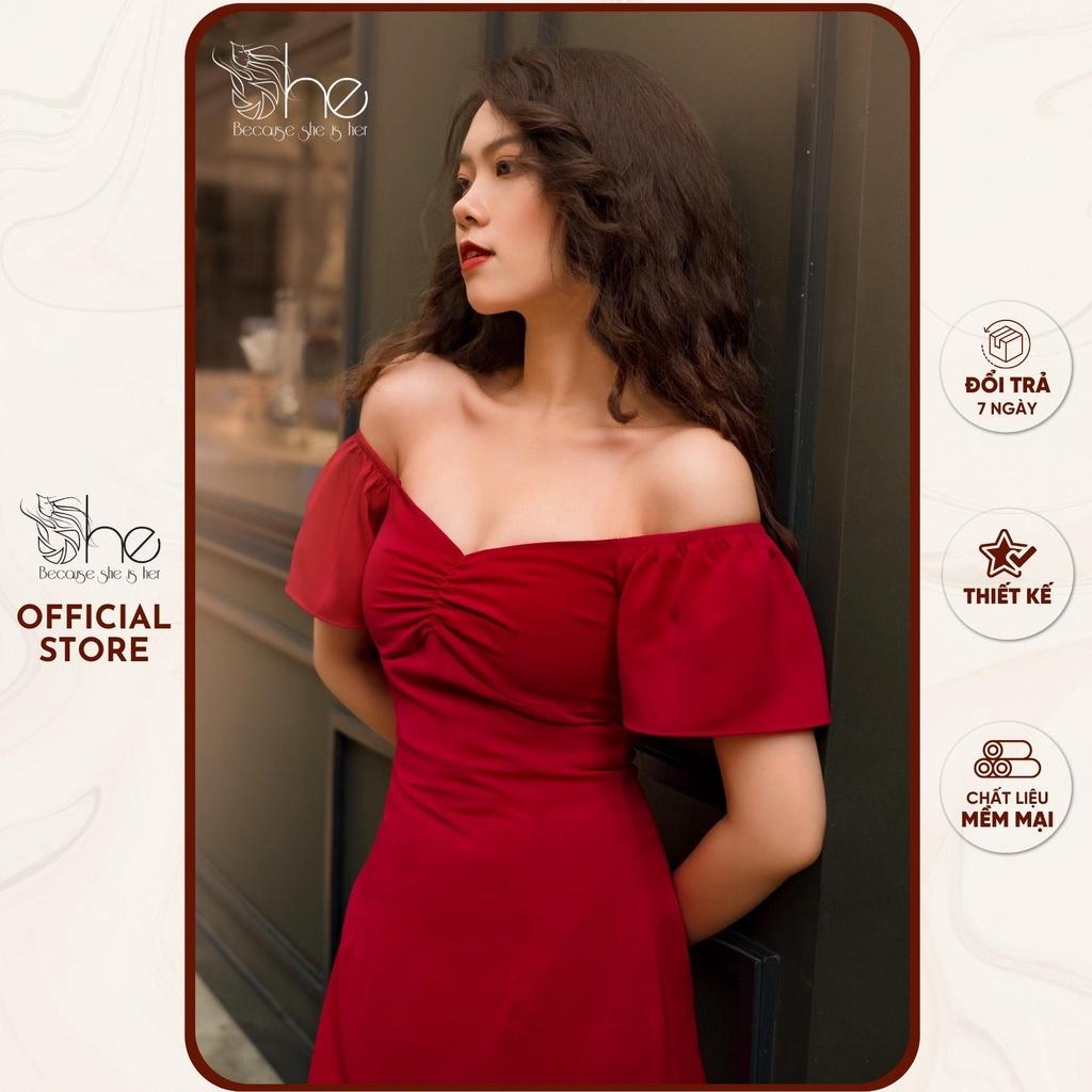 Đầm váy sexy hoa nhí She,váy nữ ngắn voan dễ thương mặc 2 kiểu đi chơi SDX106