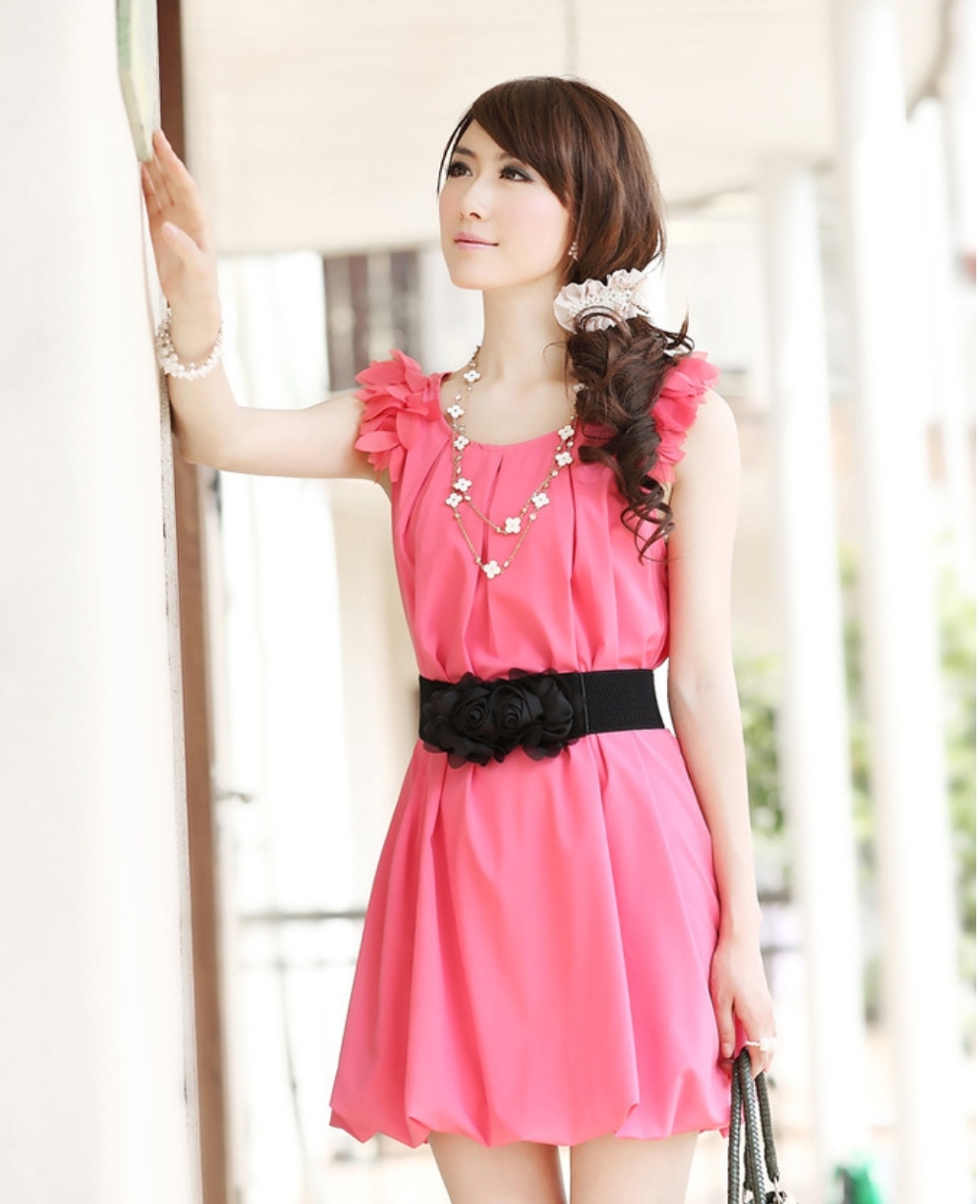 Thắt Lưng Nữ Dây Nịt Nữ Rose sweet mang đầm váy thời trang Hàn Quốc Dona21061602