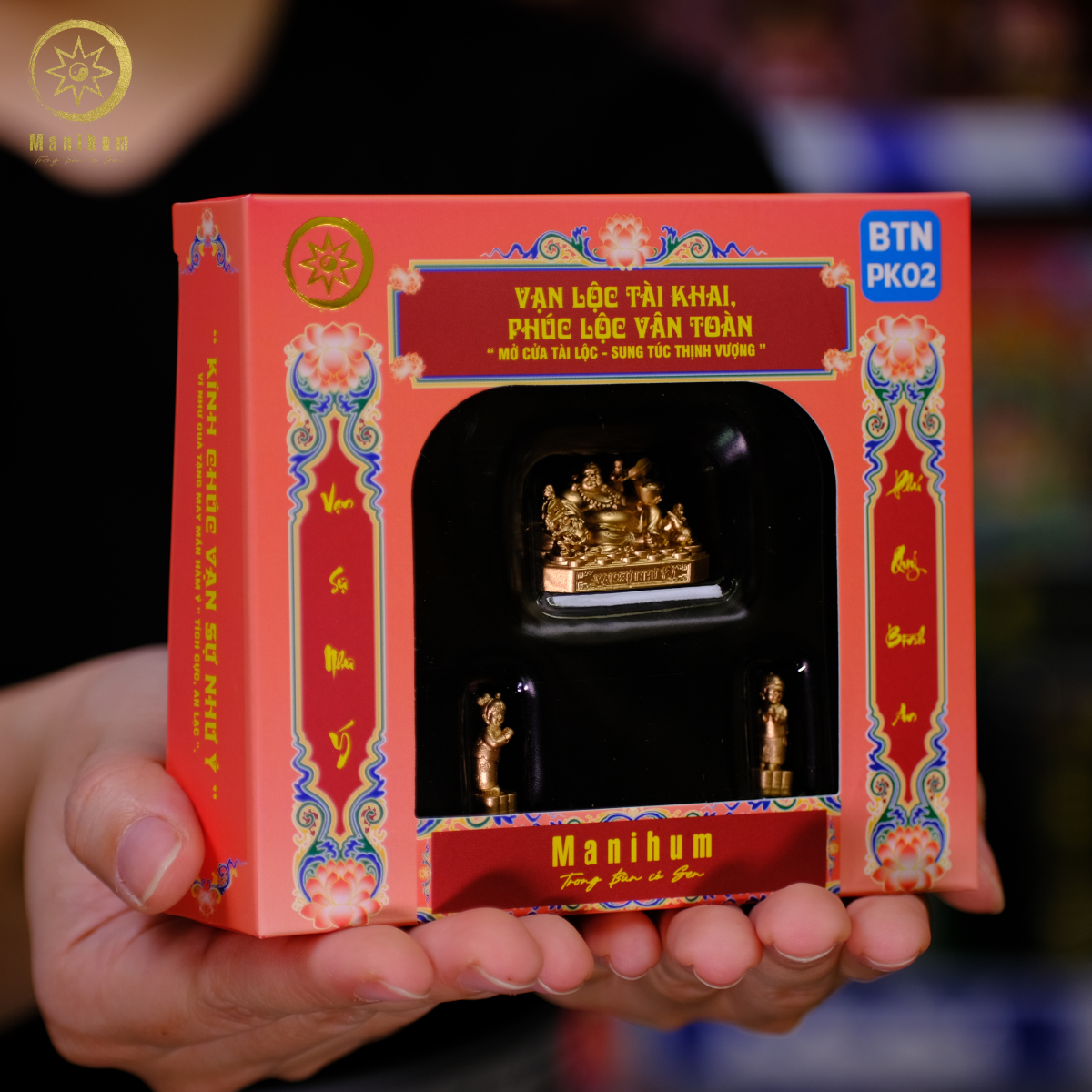 Phụ Kiện Bàn Thờ Tượng Di Lặc Và Tiên Đồng Ngọc Nữ Manihum - Quà Tặng Phong Thủy May Mắn Chiêu Tài - BTNPK-02