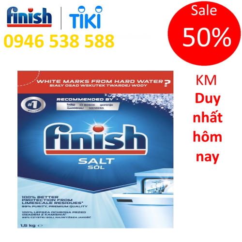 Muối rửa bát Finish 4kg - Muối finish 4.0kg cho Máy rửa bát chén ly, Muối rửa chén finish hay gọi là Muối làm mềm nước Finish gói 1.5kg, 4 kg, 1.2kg