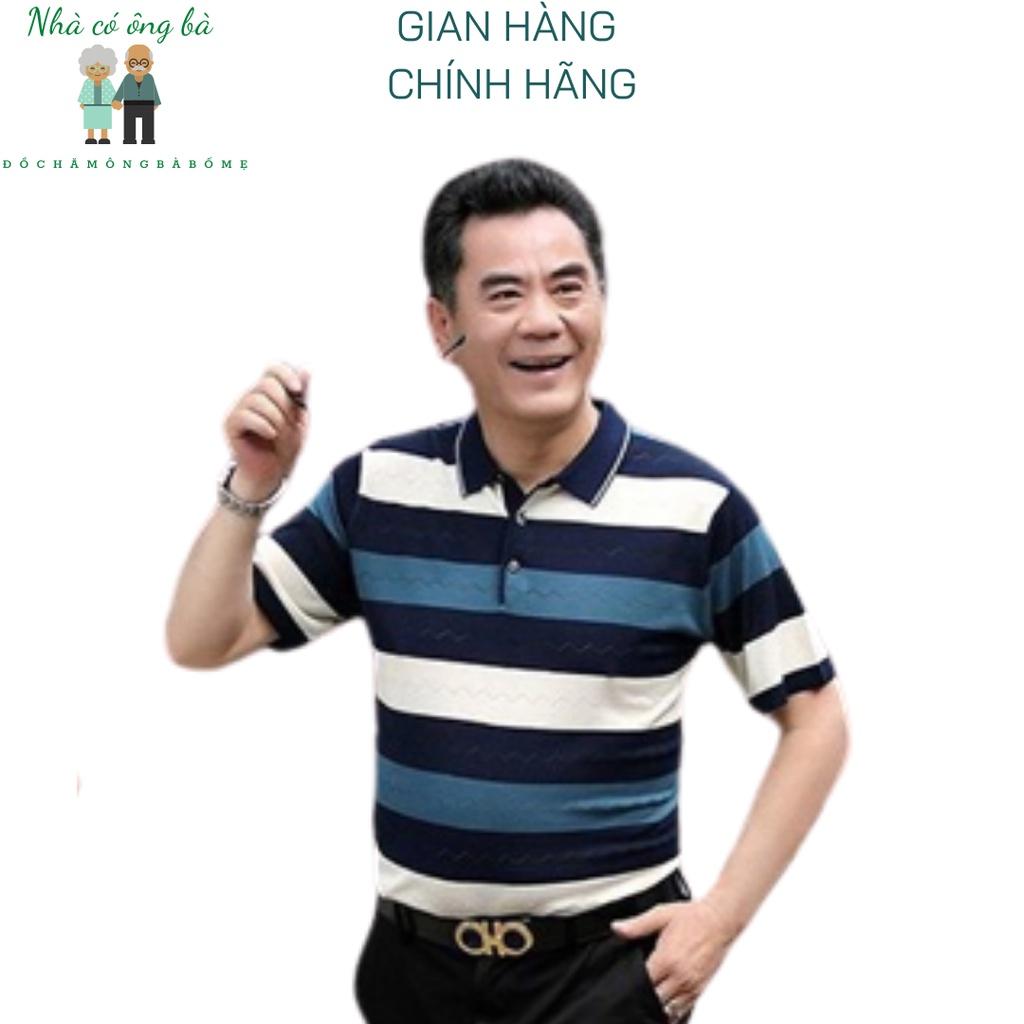 (THUN LOẠI 1) Áo thun kẻ caro có cổ cộc tay cho bố mùa hè, áo trung niên nam từ 40- 70 tuổi trẻ trung năng động