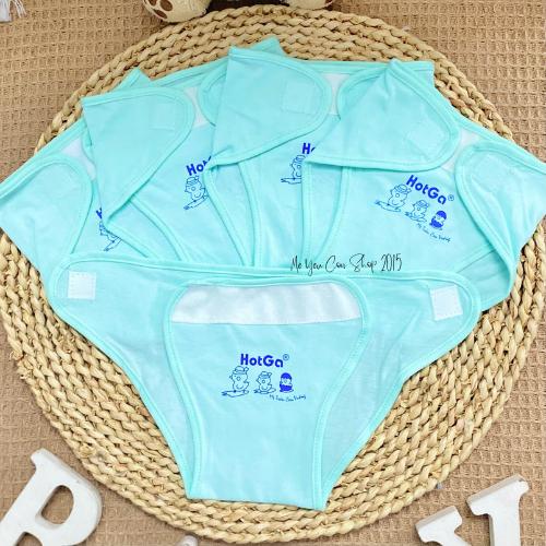 (3-8kg) Set 5 Tả Vải Dán Cotton Màu Cho Bé Sơ Sinh - HotGa - Set 5 - VÀNG