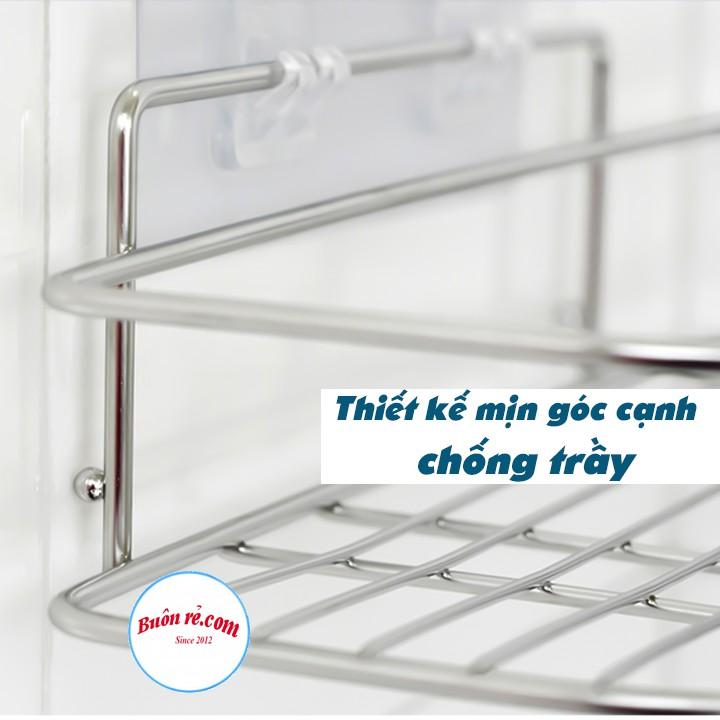Kệ inox dán góc tường - giá đựng đồ trong nhà tắm cao cấp br01409