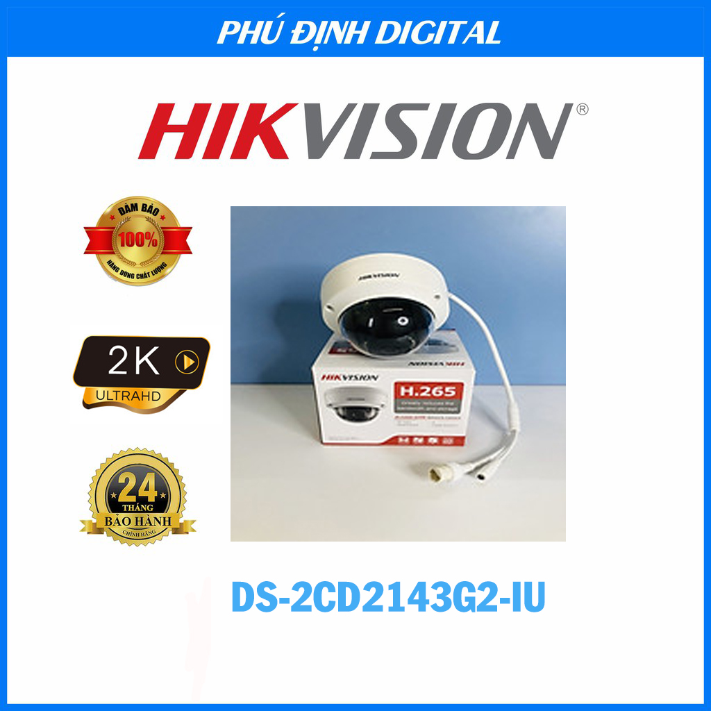 Hàng chính hãng - Camera IP 4MP có mic  HIKVISION mã DS-2CD2143G2-IU