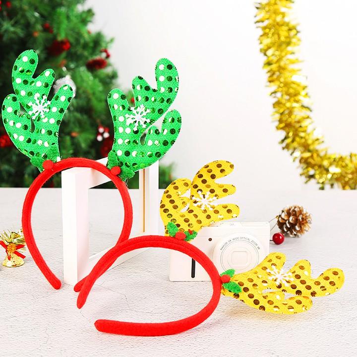 Băng đô Noel sừng tuần lộc đính sequin lấp lánh xinh yêu phù hợp cho mọi lứa tuổi diện mùa Giáng sinh – NOEL015