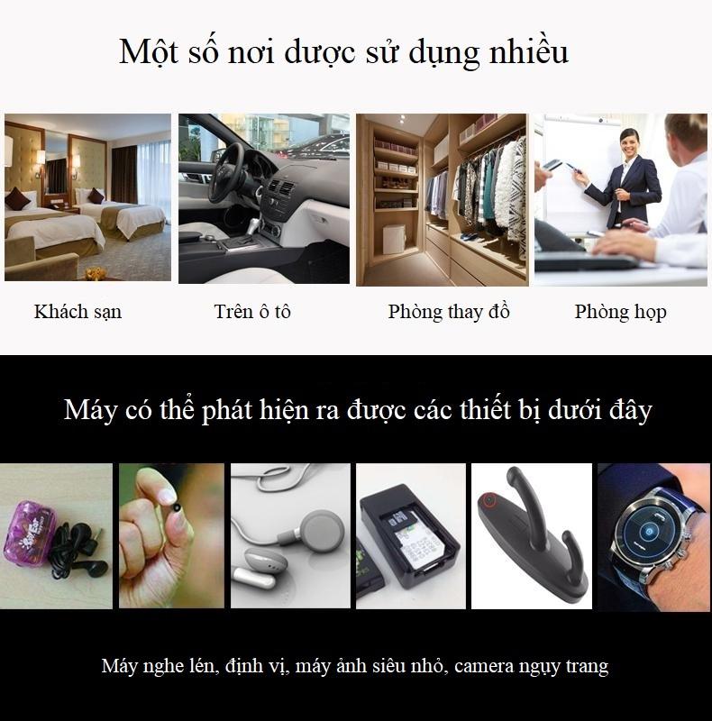 Máy Dò Tìm Phát Hiện Định Vị Camera Quay Lén ( Tặng Kèm 01 Móc Khóa Tô Vít Ba chức năng )