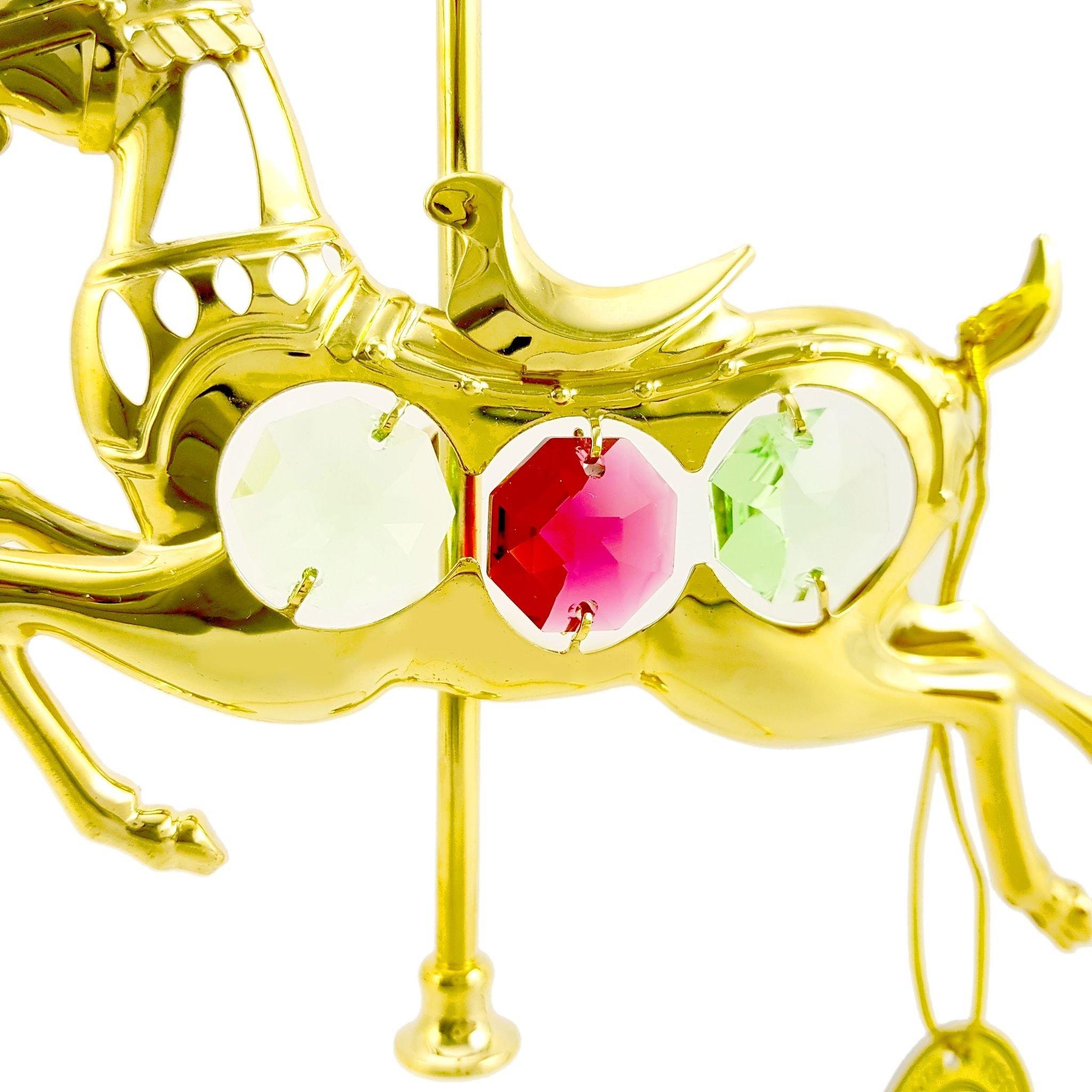 Tuần Lộc Mạ Vàng Đính Pha Lê Swarovski