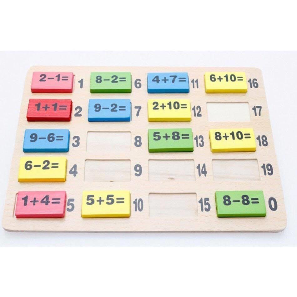Đồ chơi Domino 110 quân bằng gỗ kèm que tính