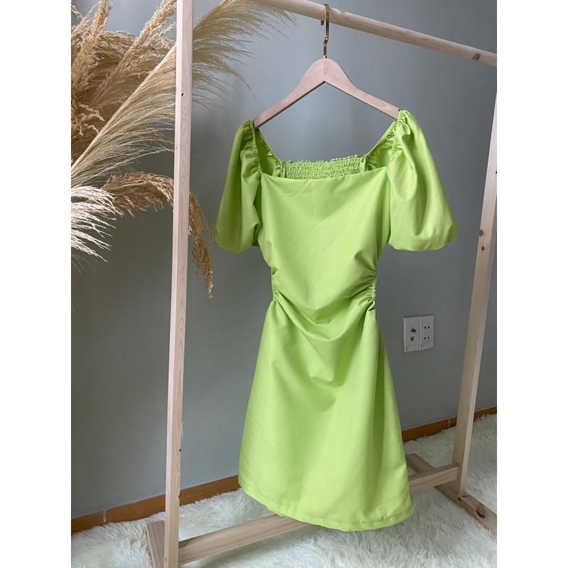 Đầm đầm ôm ngắn cut out hở lưng beige/xanh da trời/hồng/xanh neon _ AUDREY STUDIO