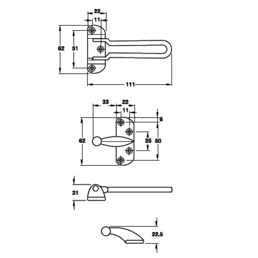 Chốt an toàn Hafele DIY đồng bóng - 489.15.002