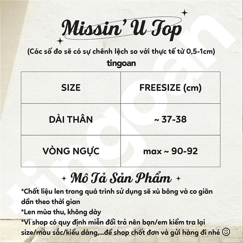 Áo len crop ngắn tay chéo dây nude tingoan MISSIN' U TOP/ND