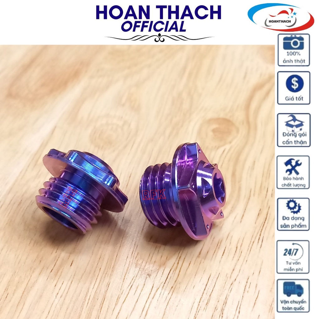 Ốc Titan Gr5 Nắp Nhớt Xanh Tím Dùng cho nhiều dòng xe HOANTHACH SP007802 ( giá 1 con)