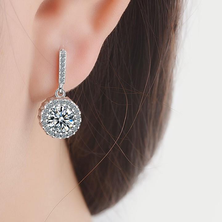 Bông tai nạm đá tròn BHBT351