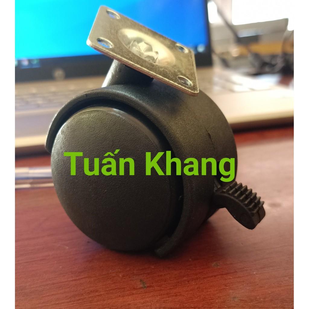 Bánh xe 50mm có khóa loại tốt gắn nôi em bé, tủ quần áo, kệ , bàn vi tính , bàn học + VÍT BẮT BÁNH XE