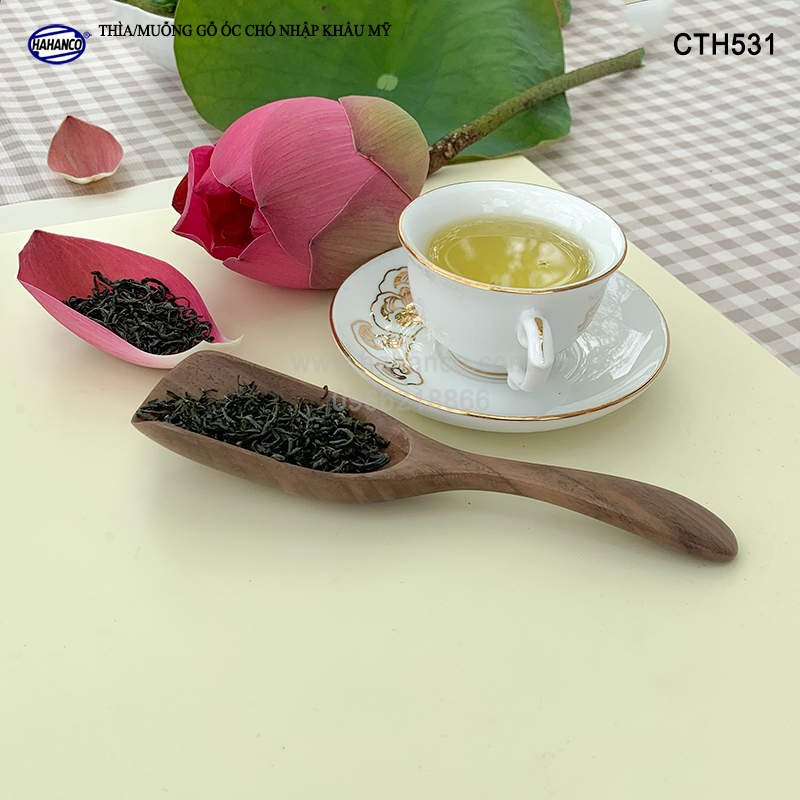 Thìa/Muỗng xúc trà gỗ Óc Chó (15cm) CTH531 - Dùng xúc cafe, xúc gia vị, ăn uống sạch, decor trang trí