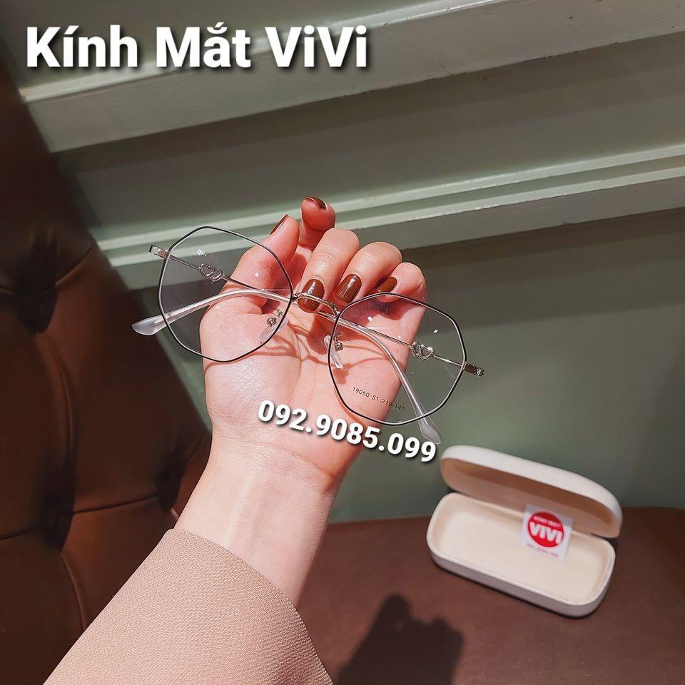 Gọng kính cận dáng vuông lục giác trái tim+ Nhận cắt - viễn - loạn