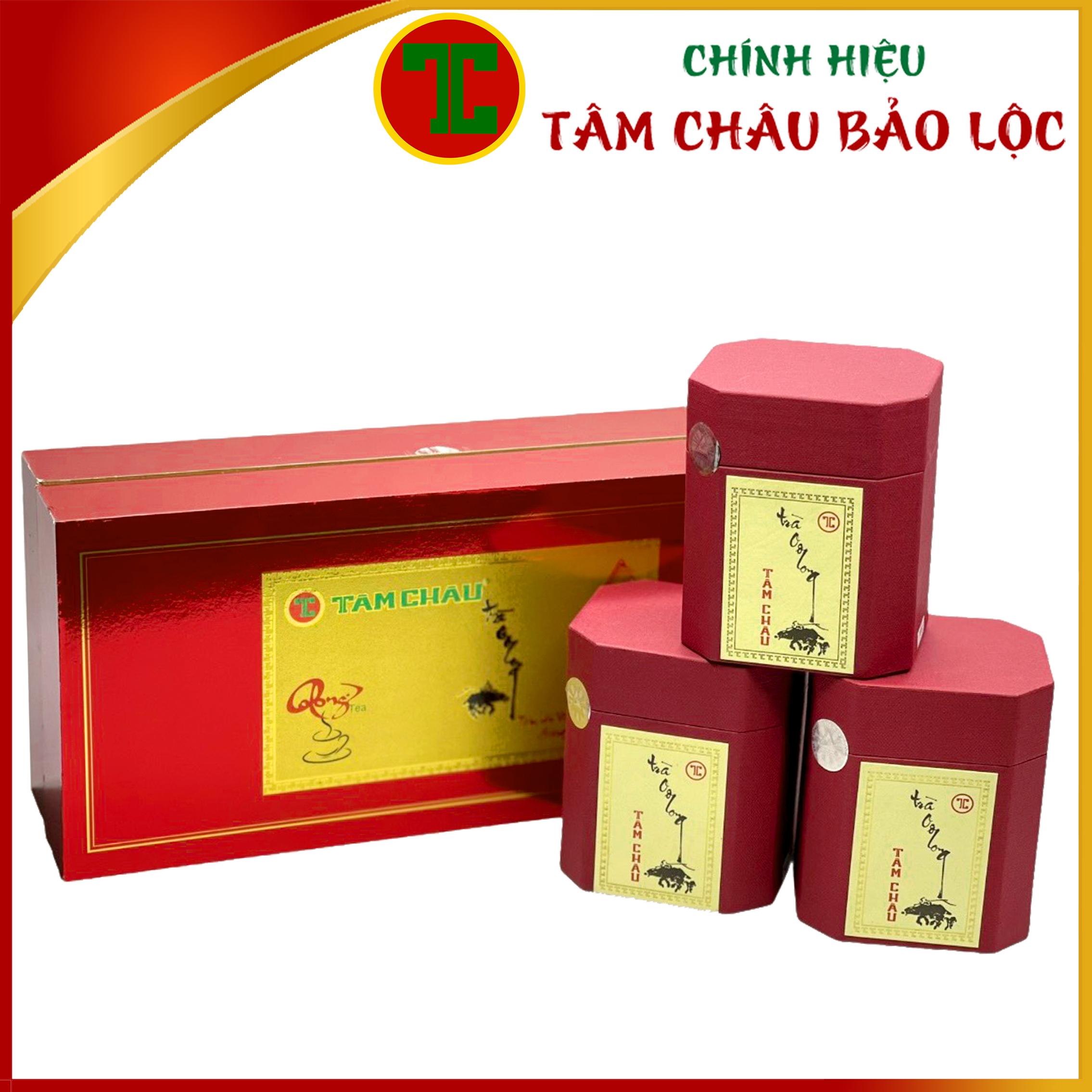 Hộp Trà Oolong Thuần Đỏ 100G/300G Đẳng Cấp - Chính hiệu TÂM CHÂU BẢO LỘC