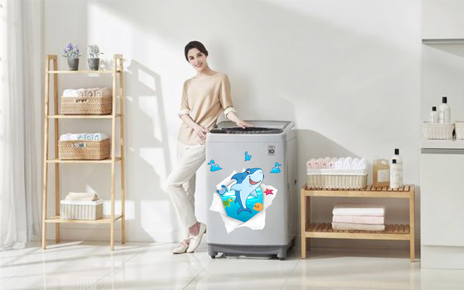 Decal trang trí máy giặt số 12