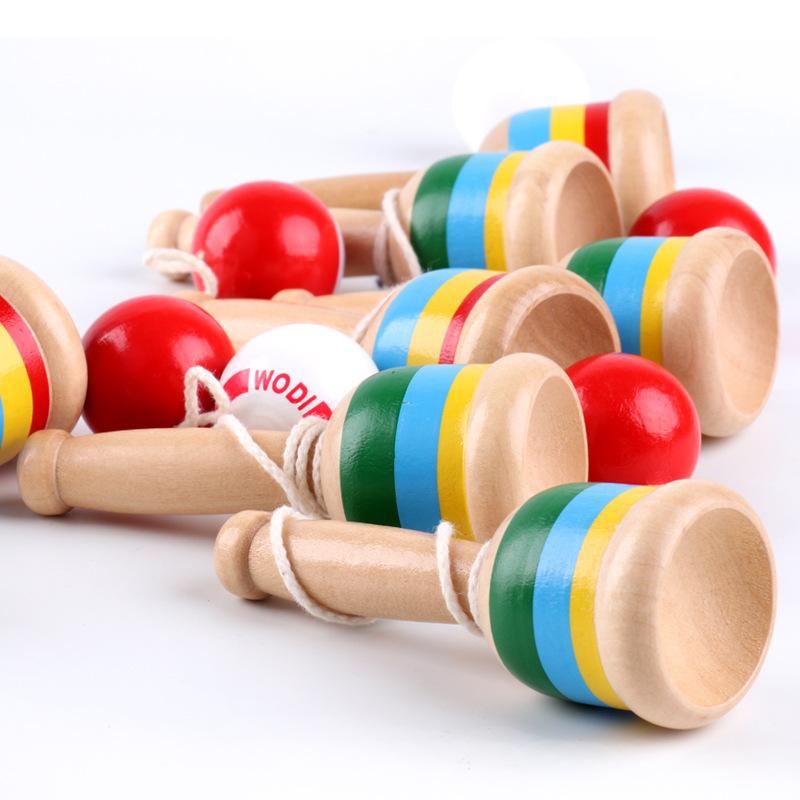 2 gói Gỗ Bắt Cốc và Bóng Trò Chơi Phối Hợp Tay Mắt Bóng Kendama